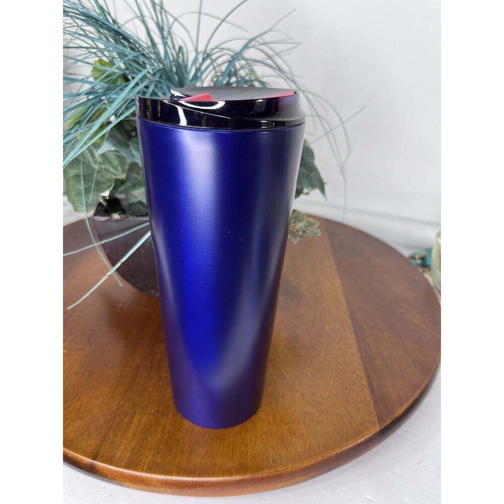 STARBUCKS Stainless Steel Travel Tumbler Purple Orange Metallic Cold Bev New - Picture 3 of 7